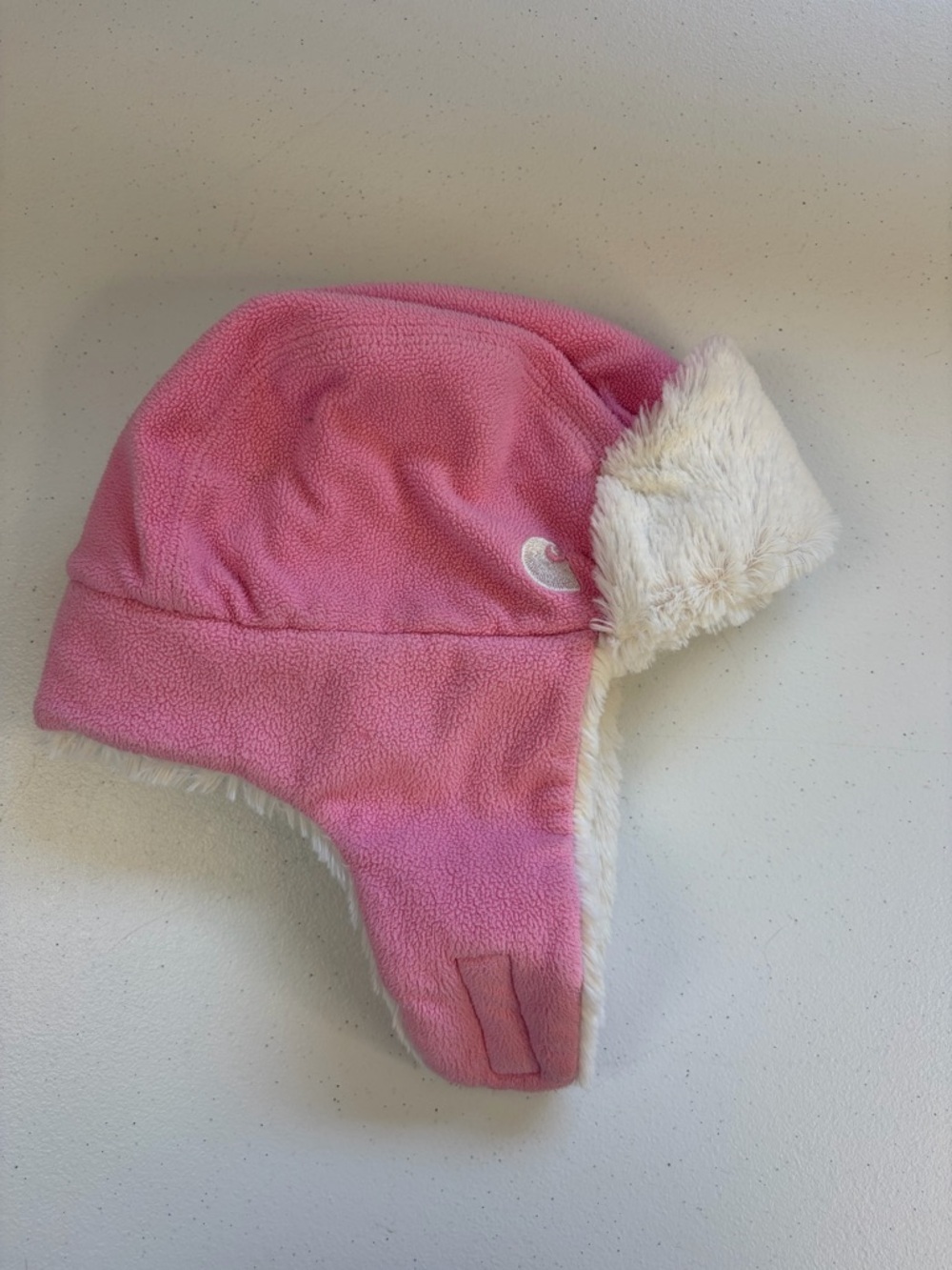 Carhartt Trapper Winter Hat Kids Infant Toddler Pink Fleece Faux Fur Earflap